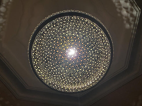 Handmade Moroccan Brass Pendant Light – Boho Ceiling Fixture (PL 1065)